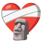 corazón vendado + estatua moái