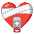 corazón vendado + batería baja