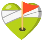 corazón vendado + banderín en hoyo