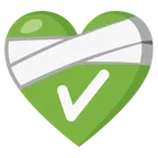 corazón vendado + botón de marca de verificación