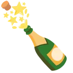 weißer mittelgroßer Stern + Flasche mit knallendem Korken