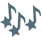 weißer mittelgroßer Stern + Musiknoten