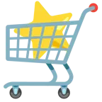 weißer mittelgroßer Stern + Einkaufswagen