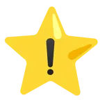weißer mittelgroßer Stern + Warnung