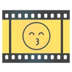 pellicola cinematografica + faccina che bacia con occhi sorridenti