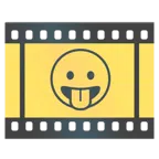 pellicola cinematografica + faccina che mostra la lingua