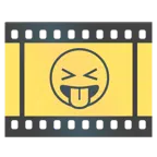 pellicola cinematografica + faccina che strizza gli occhi e mostra la lingua