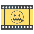 pellicola cinematografica + faccina con bocca con cerniera