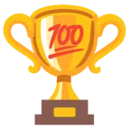 トロフィー + 100点満点
