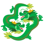 Drache + kreisende Herzen