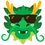 Drache + lächelndes Gesicht mit Sonnenbrille