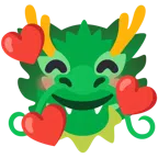 Drache + lächelndes Gesicht mit Herzen