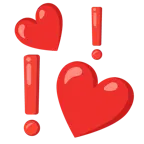 corazones giratorios + exclamación roja