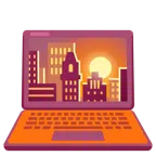 computer portatile + tramonto
