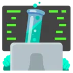 computer portatile + provetta