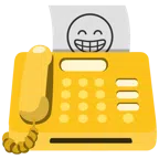 fax + faccina raggiante con occhi felici