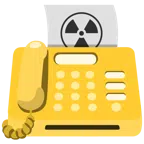 fax + simbolo della radioattività