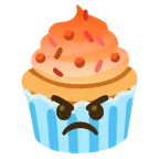 enraged face + cupcake