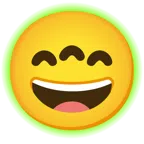 radioactive + grinning face with smiling eyes