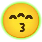 radioactive + kissing face with smiling eyes