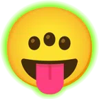 radioactive + face with tongue