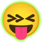 radioactive + squinting face with tongue