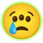 radioactive + crying face