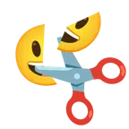 กรรไกร + หน้ายิ้มอ้าปาก