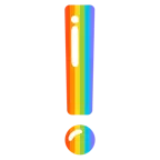 rotes Ausrufezeichen + Regenbogen