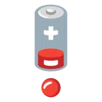 rotes Ausrufezeichen + schwache Batterie