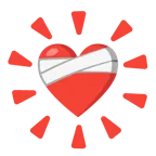 corazón vendado + estrella brillante