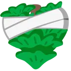 corazón vendado + árbol de hoja perenne