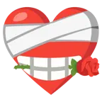 corazón vendado + rosa
