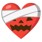 corazón vendado + calabaza de Halloween