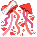 corazón vendado + bola de confeti
