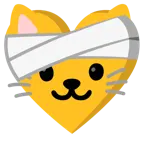 corazón vendado + cara de gato