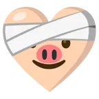 corazón vendado + cara de cerdo
