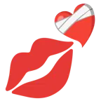 corazón vendado + marca de beso