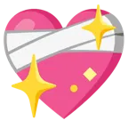 corazón vendado + corazón brillante