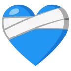 corazón vendado + corazón azul