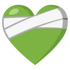corazón vendado + corazón verde