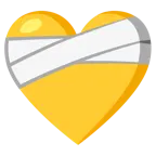 corazón vendado + corazón amarillo