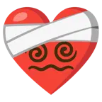 corazón vendado + símbolo de mareo