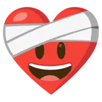 corazón vendado + cara sonriendo con ojos grandes