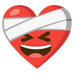 corazón vendado + cara sonriendo con los ojos cerrados