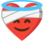 corazón vendado + cara sonriendo con aureola