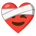 corazón vendado + cara guiñando el ojo