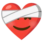 corazón vendado + cara feliz con ojos sonrientes
