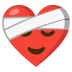 corazón vendado + cara de alivio