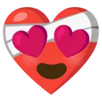 corazón vendado + cara sonriendo con ojos de corazón